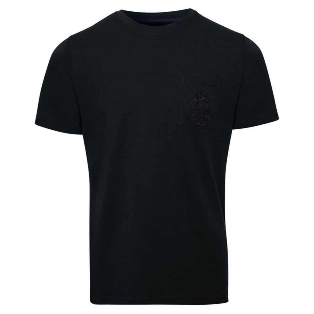 Threadbare Mens Delilah Floral Embroidered T-Shirt / Black